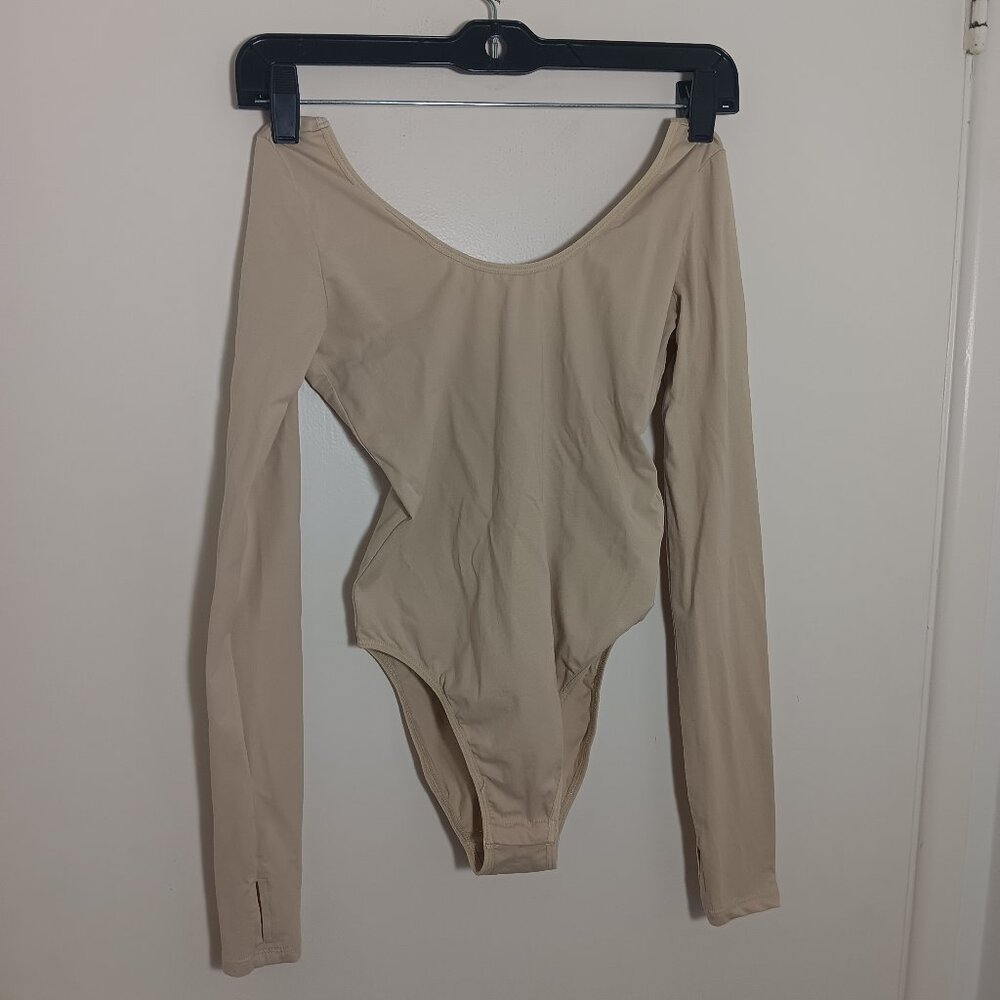 Calvin Klain Long  Sleeve Bodysuit XS Minimalist Stretch  Top